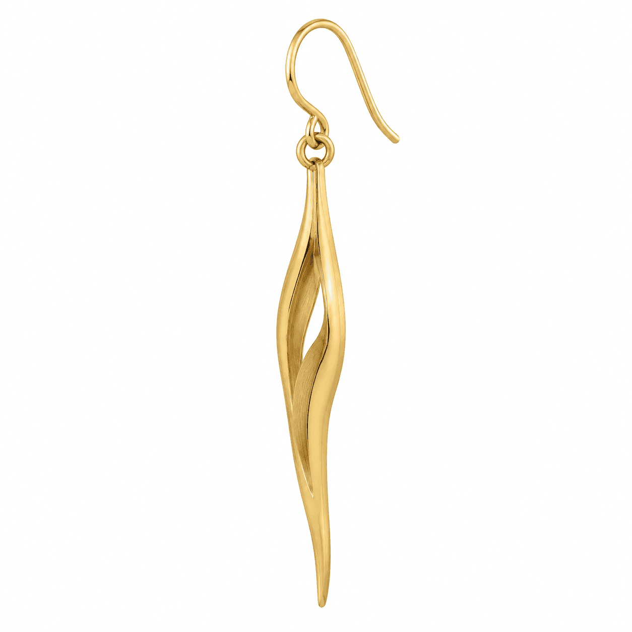أقراط فولاذية Solaris Galaxy Spiral مطلية بالذهب 18K بتقنية PVD - image 2
