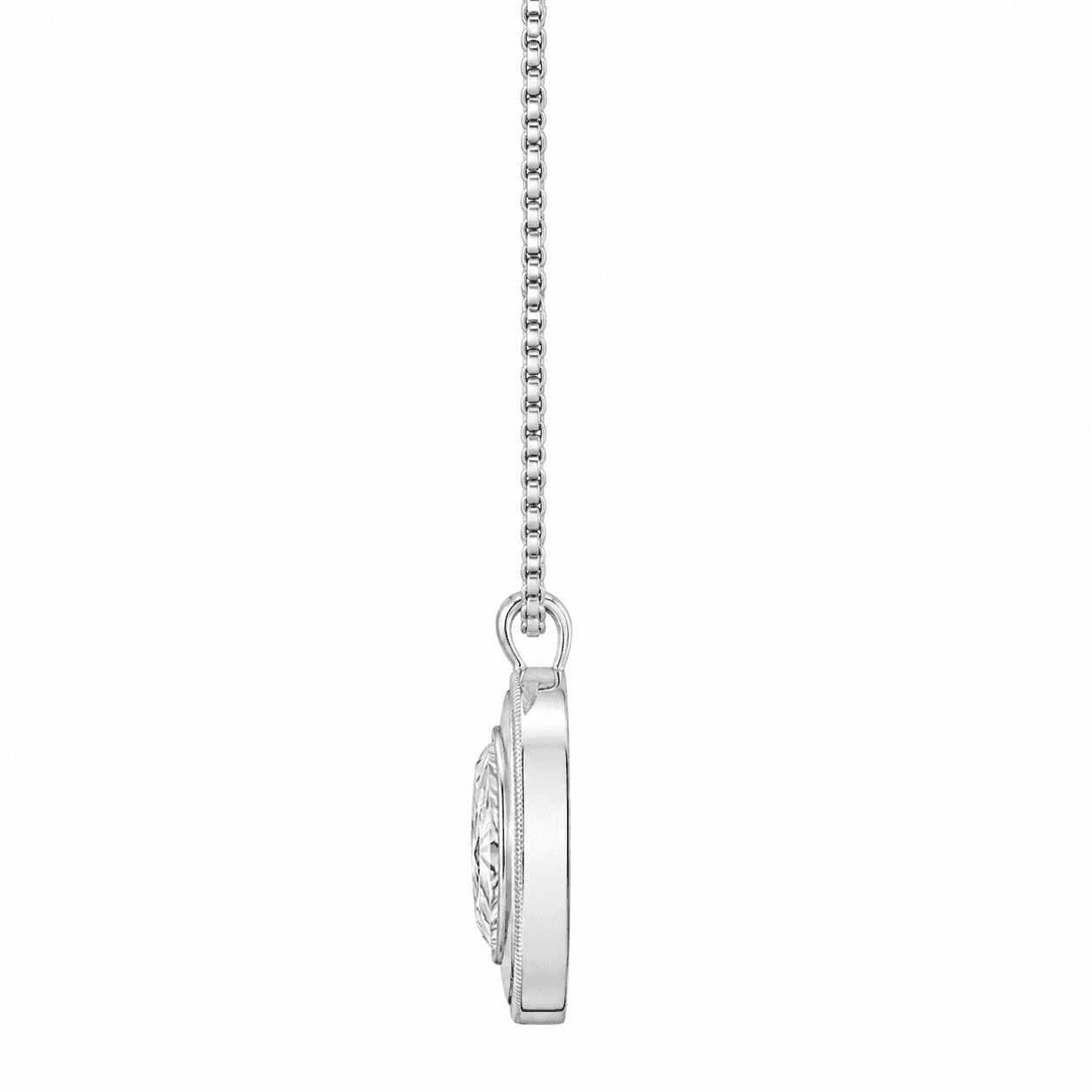 Nocturne Oval Bezel Necklace 1.5ct Lab Grown Diamond 316L Black IP 2