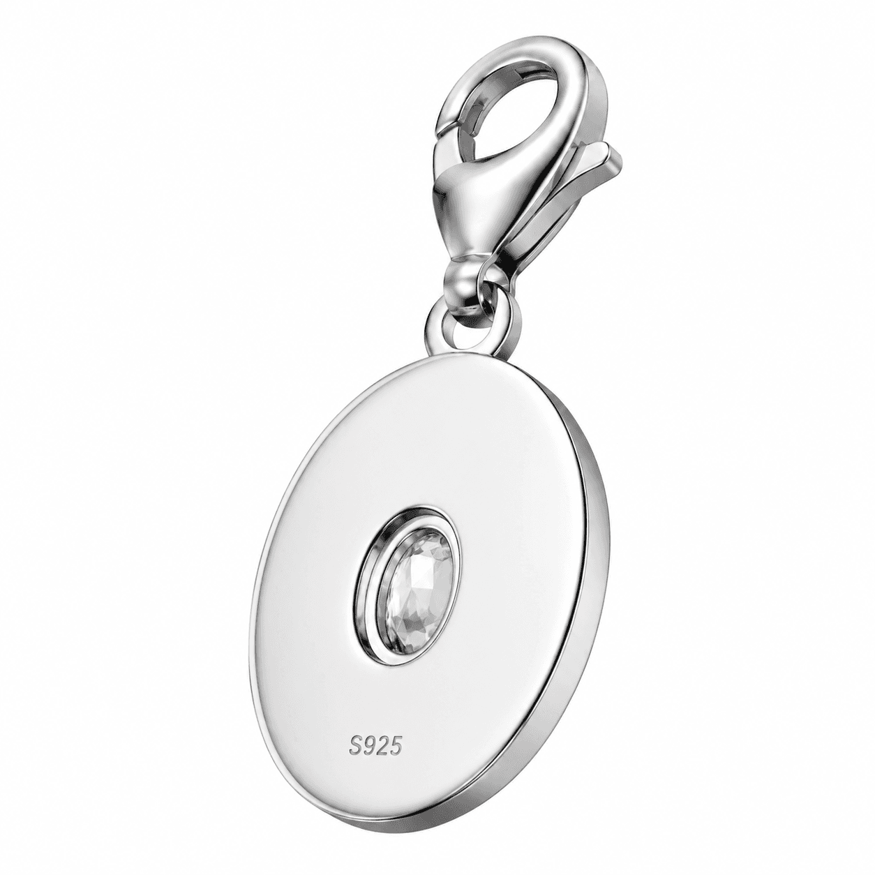 AstraOval Halo Charm 316L Two Tone Oval Bezel Pendant 4