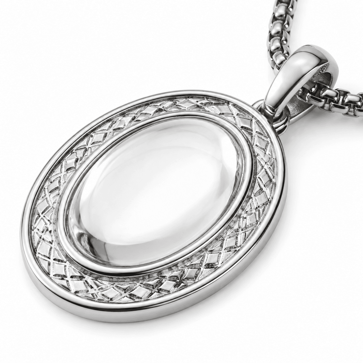 Obsidian Ember Oval Bezel Necklace 3