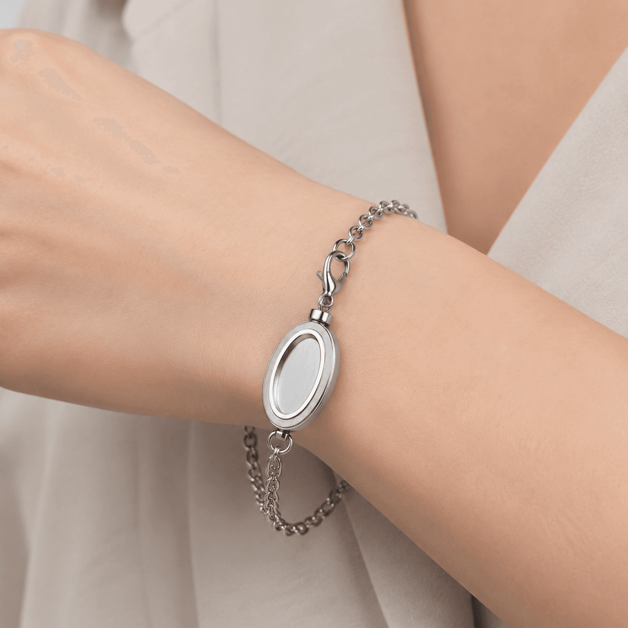 Oval Eclipse Bezel Charm 316L Stainless Steel 5