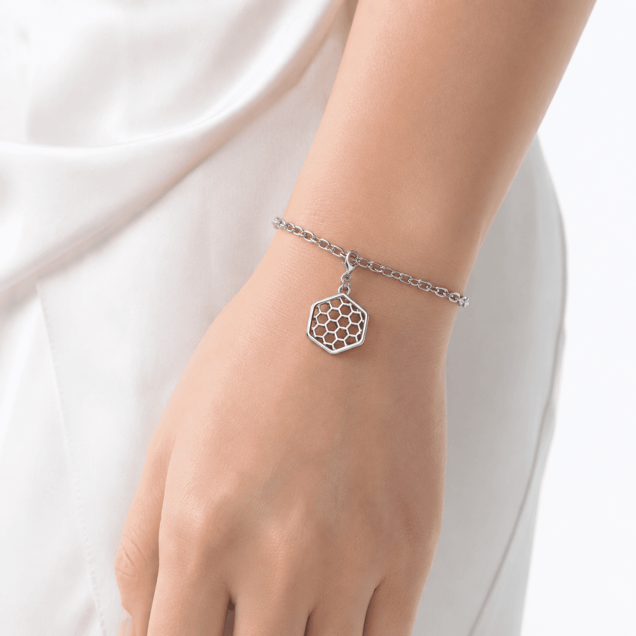 HexaGuard Sweat Shield Hexagon Charm 316L Stainless Steel 5