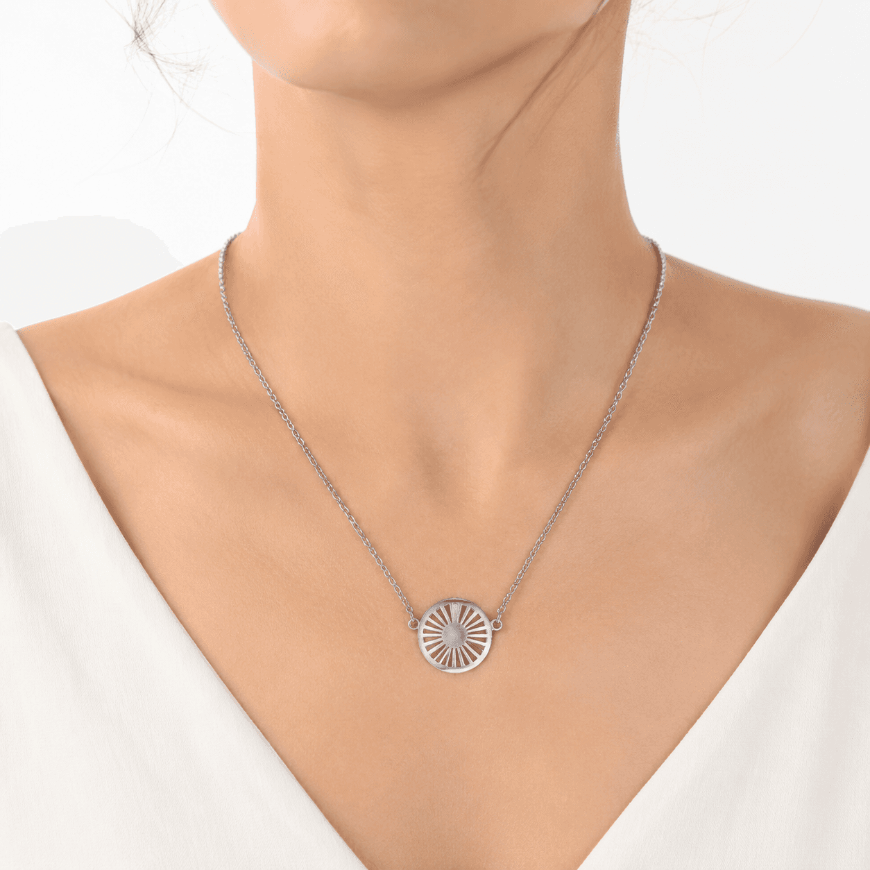 Stellar Dawn Birthstone Halo Necklace 5