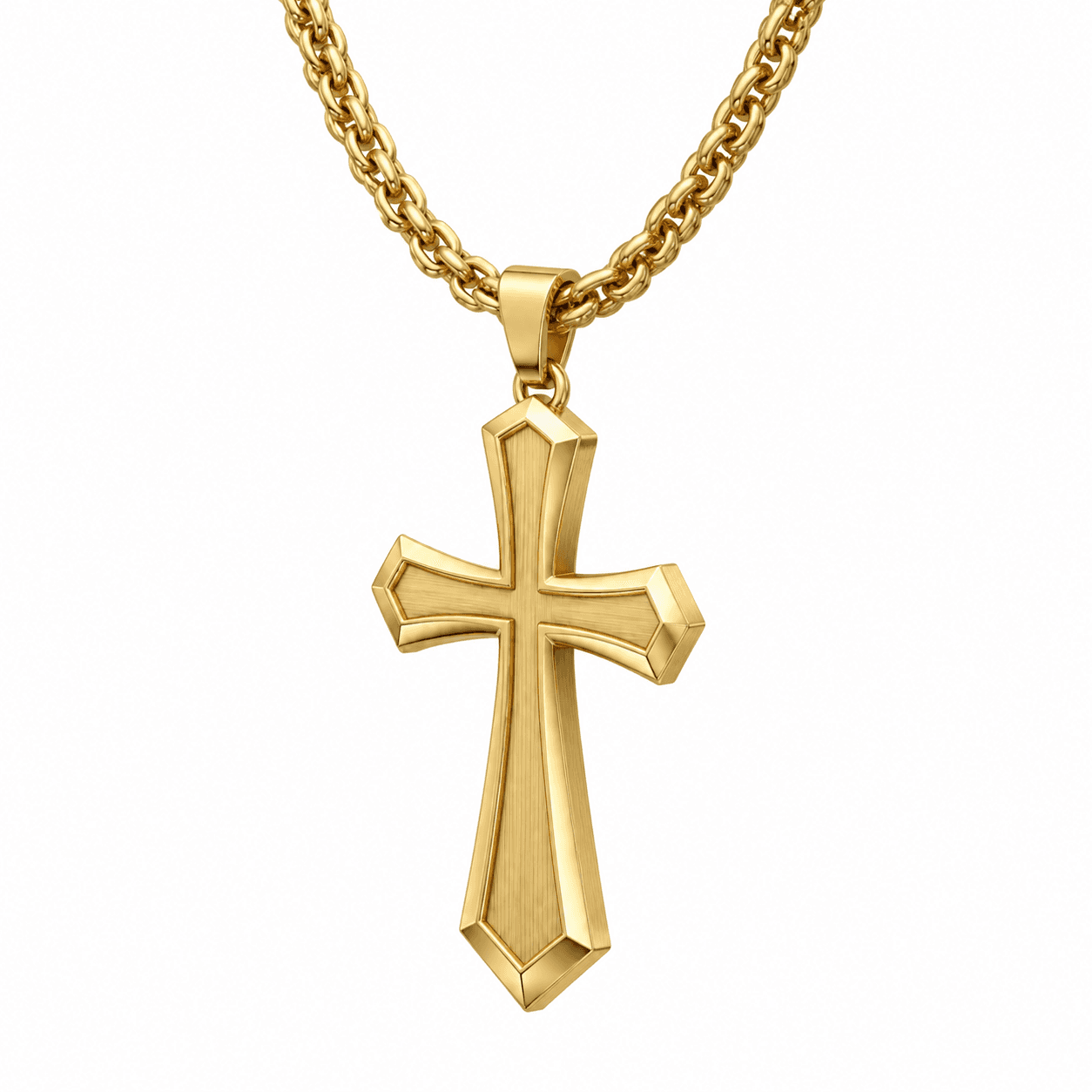Titan Edge Sculpted Cross Pendant Necklace - image 3