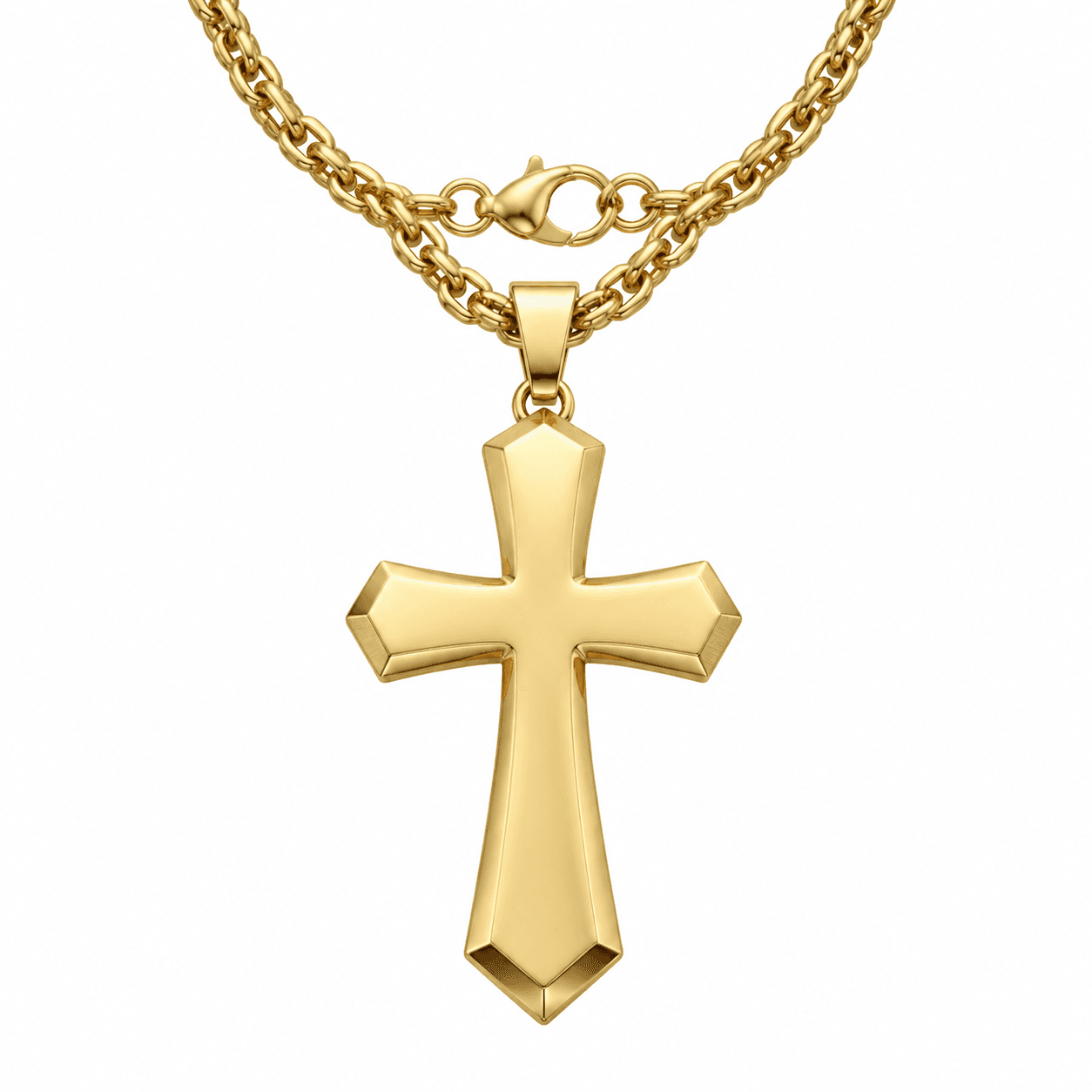 Titan Edge Sculpted Cross Pendant Necklace - image 4