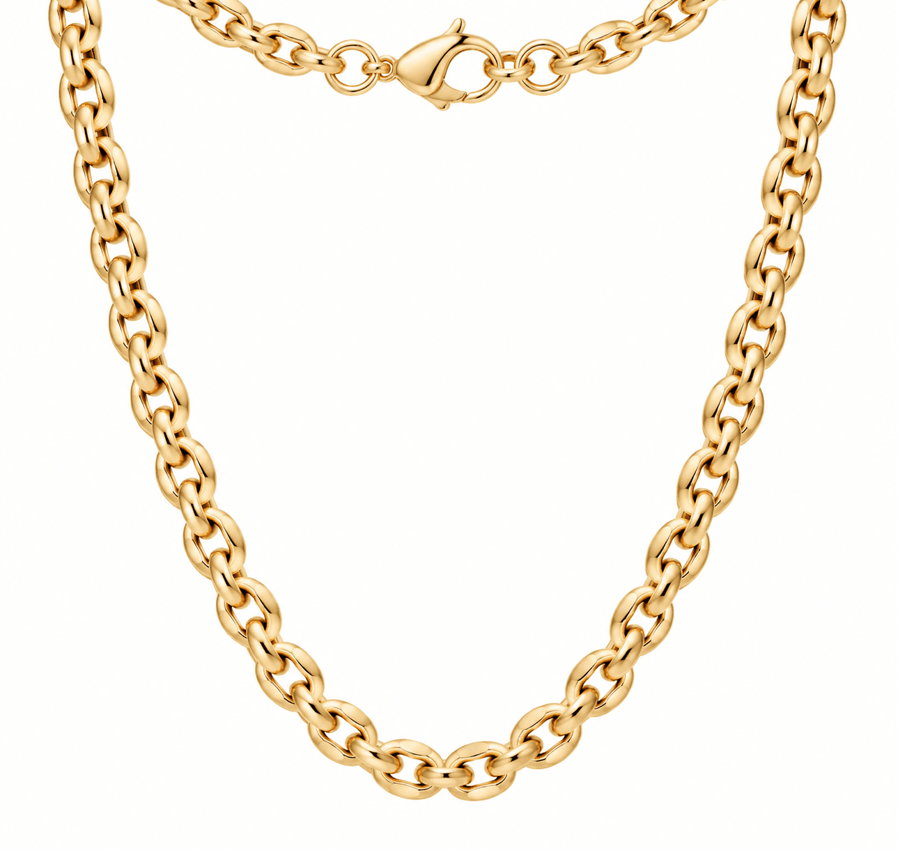 Collar de acero inoxidable chapado en oro PVD con cruz Titan Velocity 5