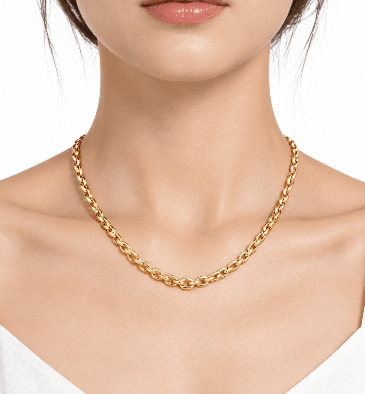 Collar de acero inoxidable chapado en oro PVD con cruz Titan Velocity 6