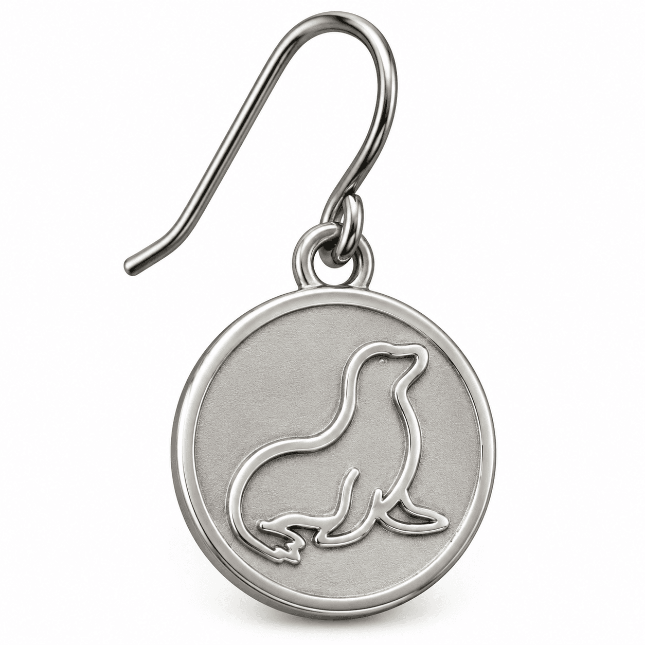 SeaLion Circle Silhouette Earrings 3