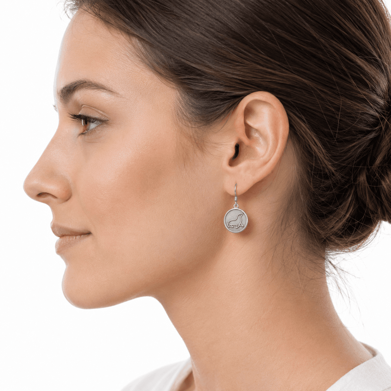 SeaLion Circle Silhouette Earrings 5
