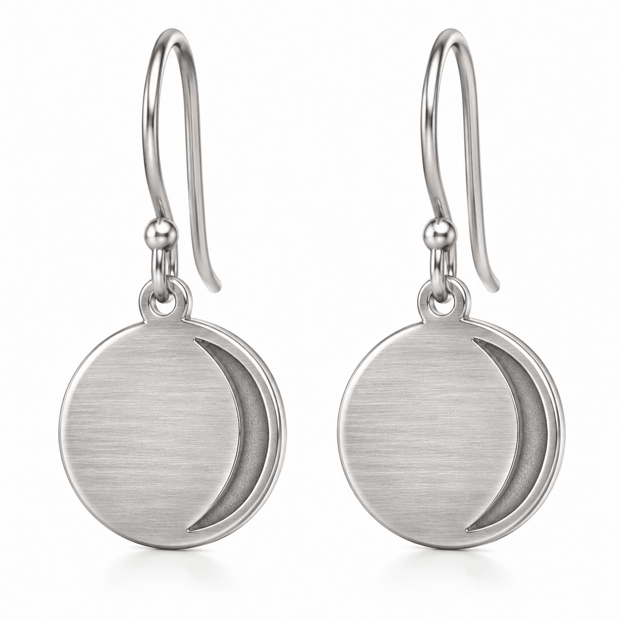 LunaClip Twilight Crescent Clip-On Stainless Steel Earrings