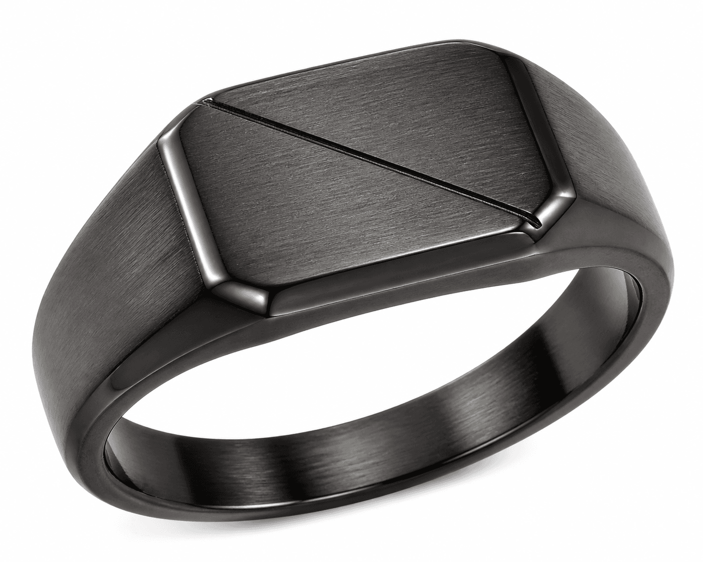 Anillo de Acero Inoxidable 316L Forjado con Torsión Obsidiana - image 3