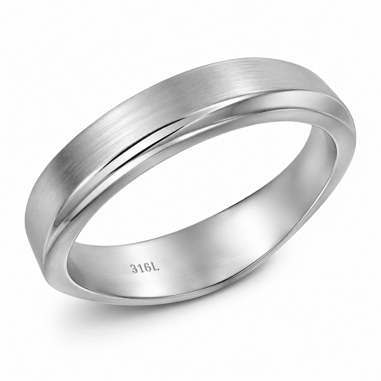 Anillo de acero inoxidable 316L de dos tonos Liquid Axis 4