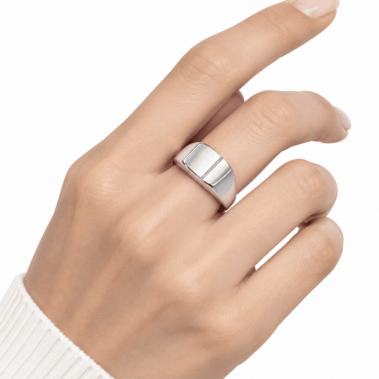 Liquid Arc Sculptural Twist 316L Stainless Steel Ring - image 5