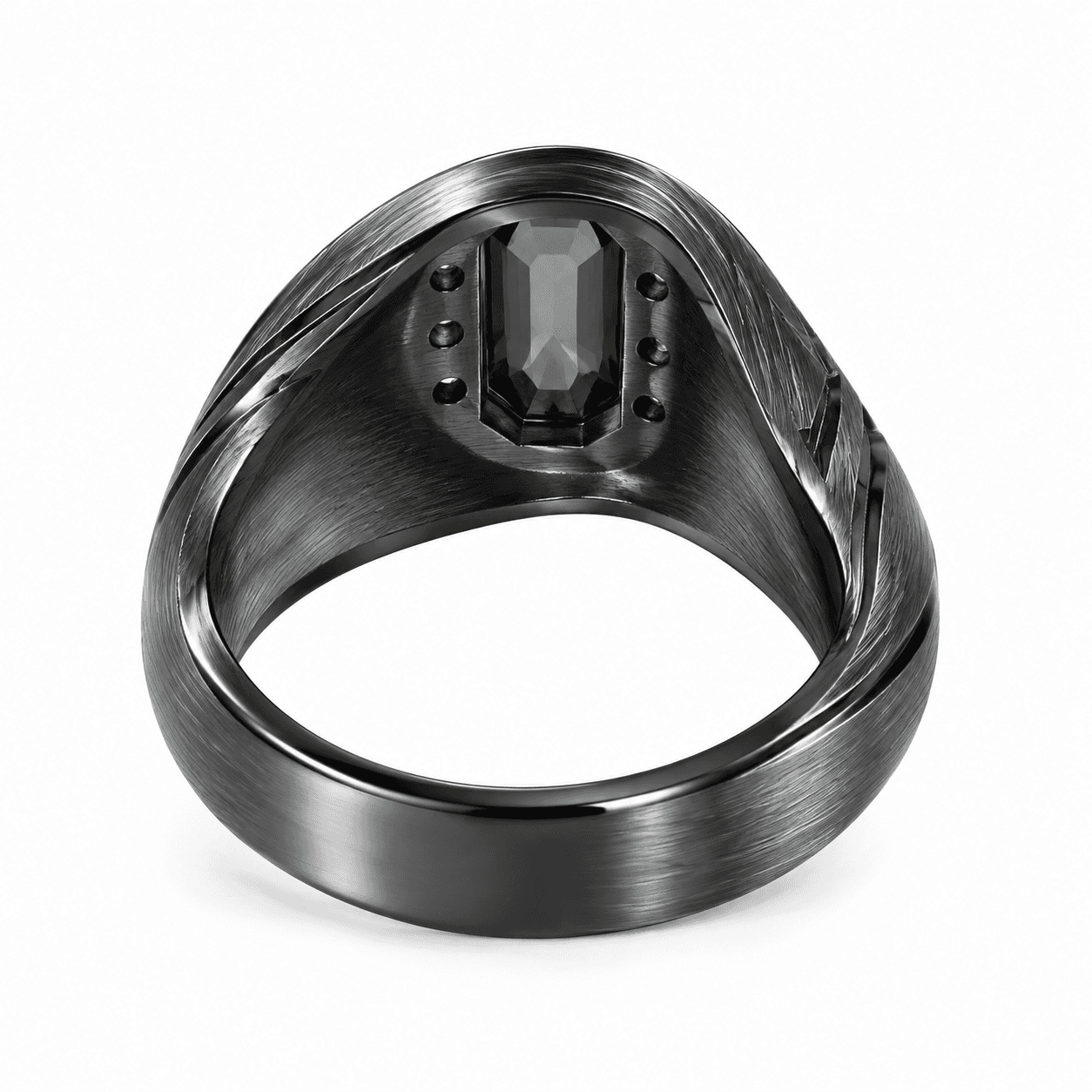 Obsidian Flux Twist Anillo de acero inoxidable 316L 5