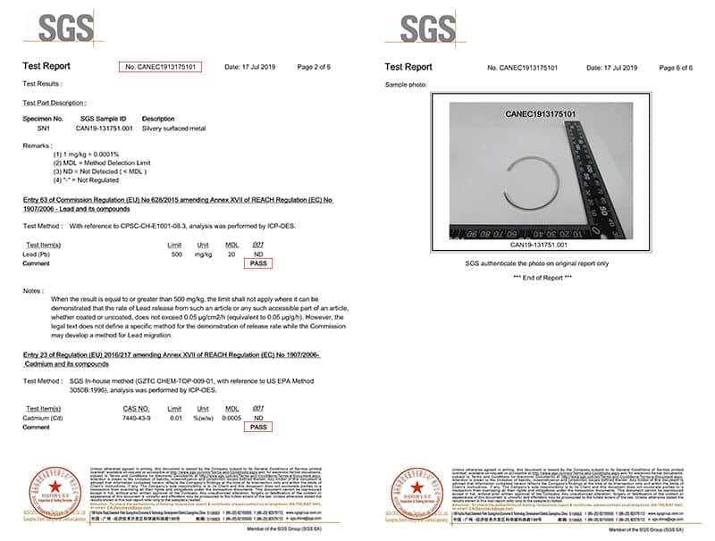 Lefeng jewelry certificates