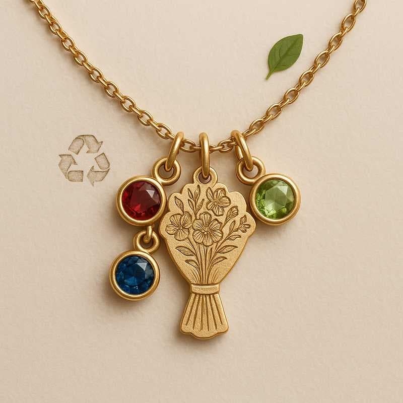 Custom Birthstone Gold Charm Necklace Materials Spotlight