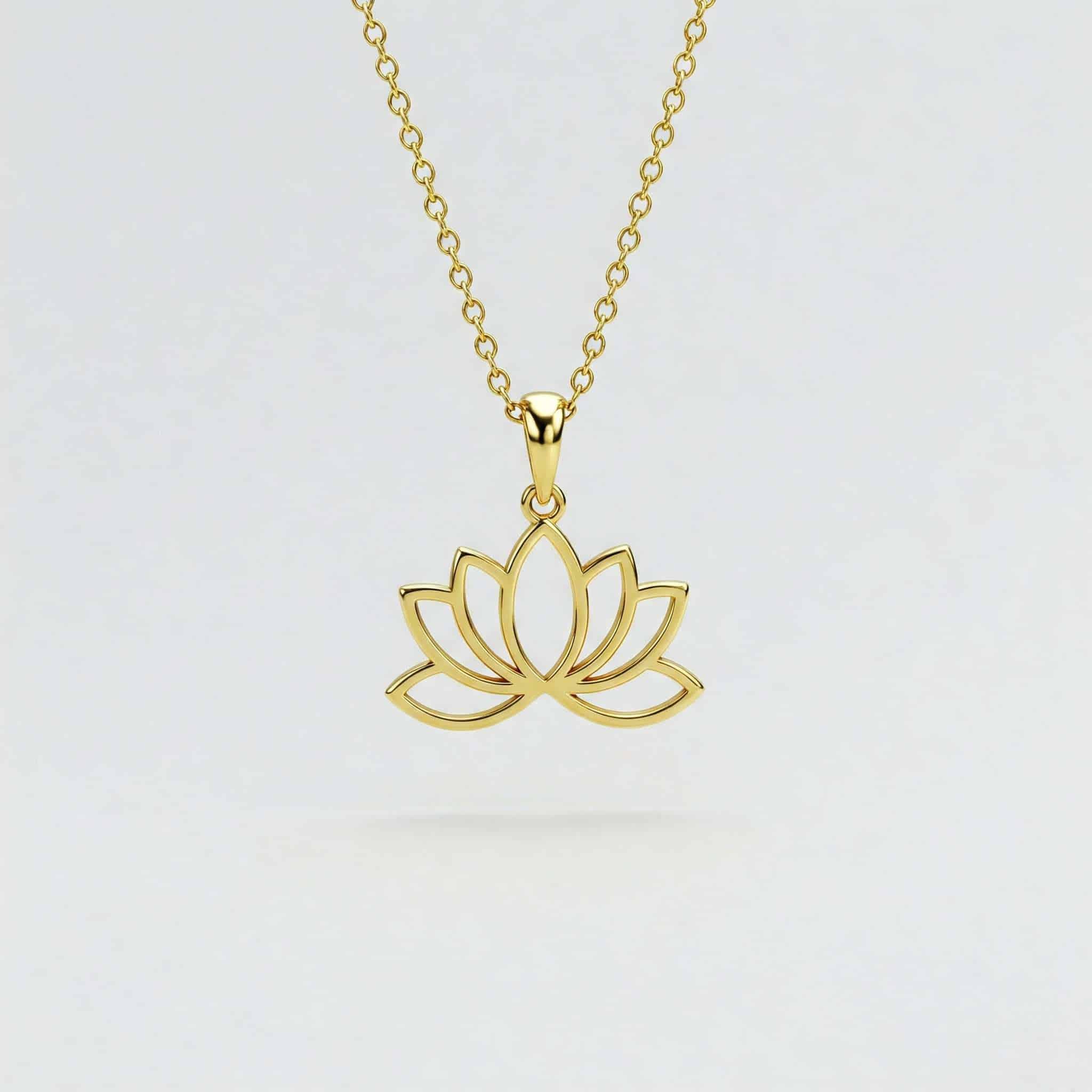 Elegant Women's Gold Lotus Flower Jewelry Personalized Charm Necklace Dazzling