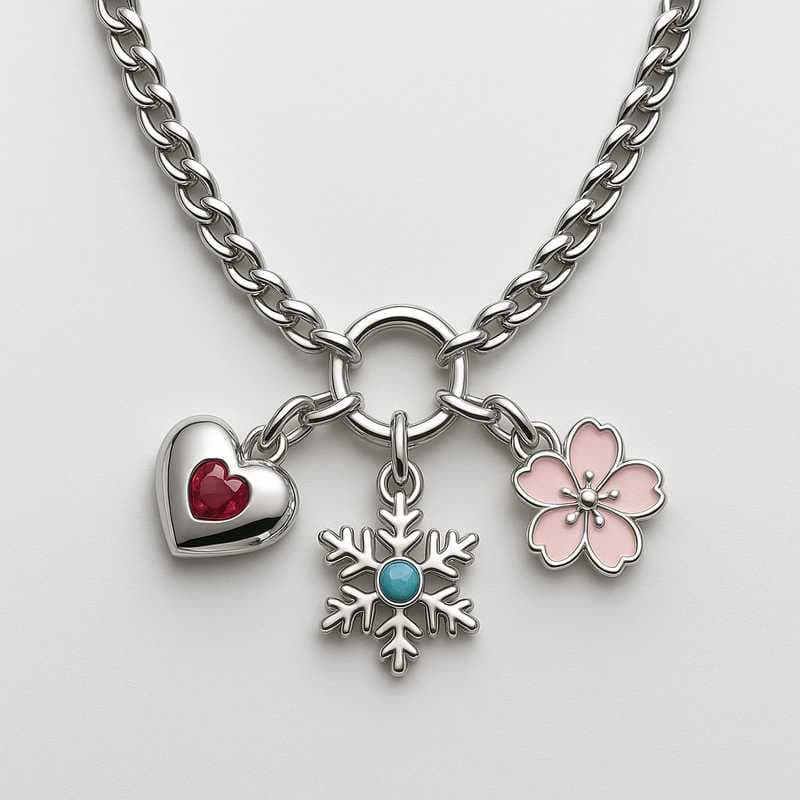 Seasonal Charm Necklaces: Custom Birth Month Flowers & Birthstones