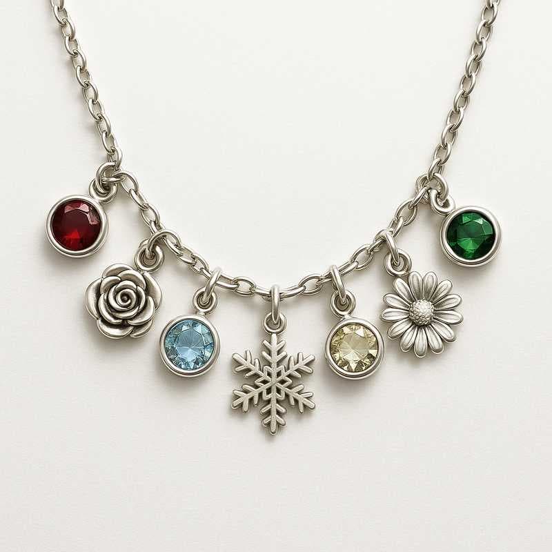 Festive Elegance: Custom Flower & Stone Charms by Season
