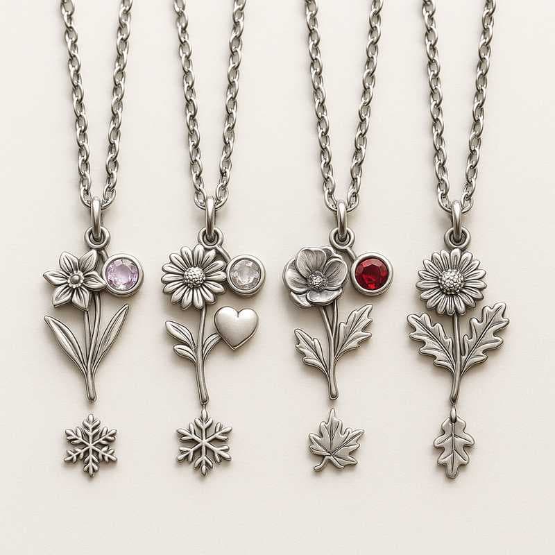 Festive Spark: Custom Flower & Stone Necklaces for Every Season