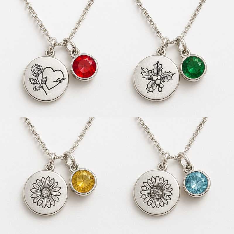 Festive Elegance: Custom Floral & Birthstone Charms by Season