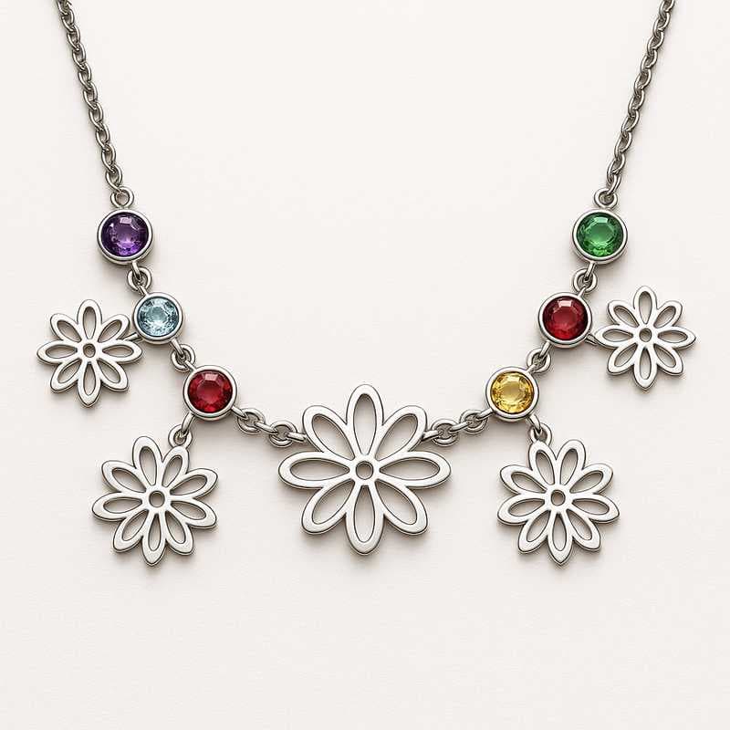 Timeless Glow: Limited-Edition Floral Birthstone Necklaces
