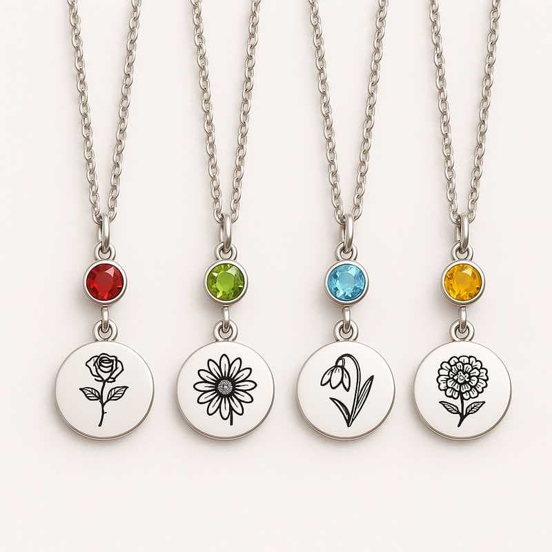 Seasonal Charm: Custom Birthstone & Flower Necklaces for Every Festive Moment