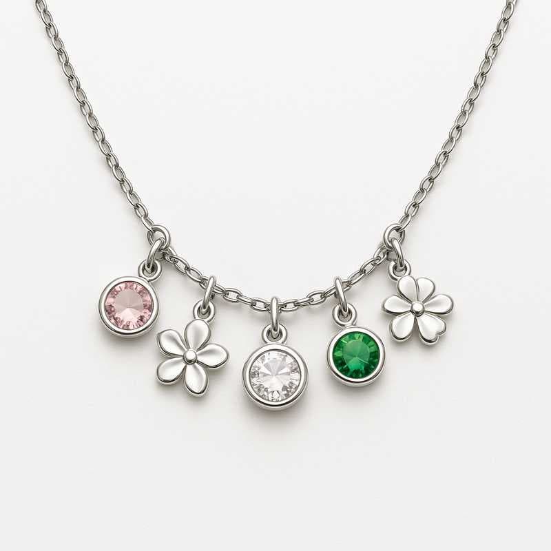 Custom Birthstone & Flower Charm Necklaces for Industry Excellence