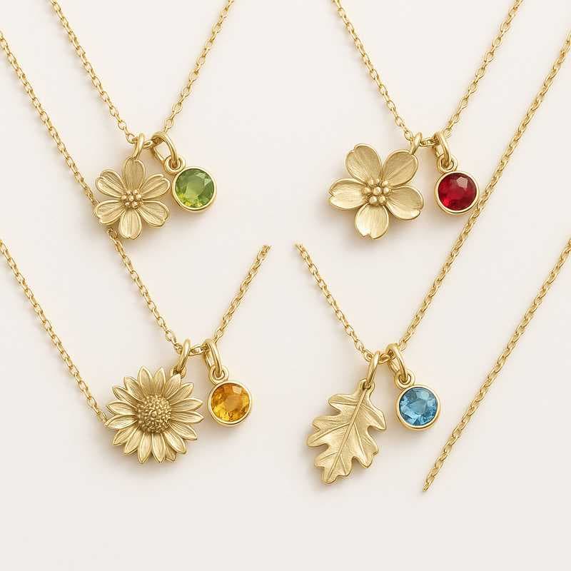 Celebrate Every Season with Custom Birthstone & Flower Necklaces