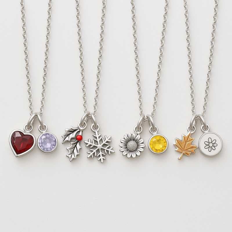Seasonal Charm: Custom Birthstone & Flower Necklaces for Every Holiday