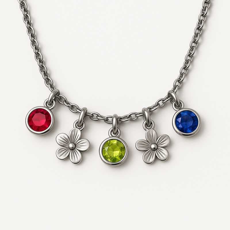 Seasonal Splendor: Custom Birthstone & Flower Charm Necklaces for Every Holiday