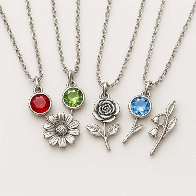 Seasonal Charm: Exclusive Birthstone & Flower Necklaces for Every Celebration
