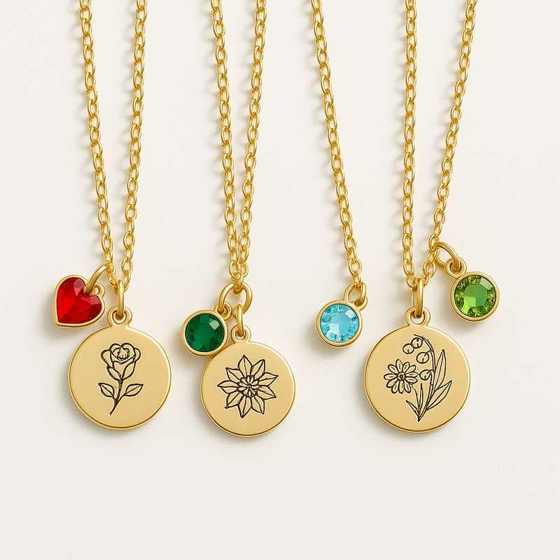 Gifting Seasons in Bloom: Custom Birth Charm Necklaces