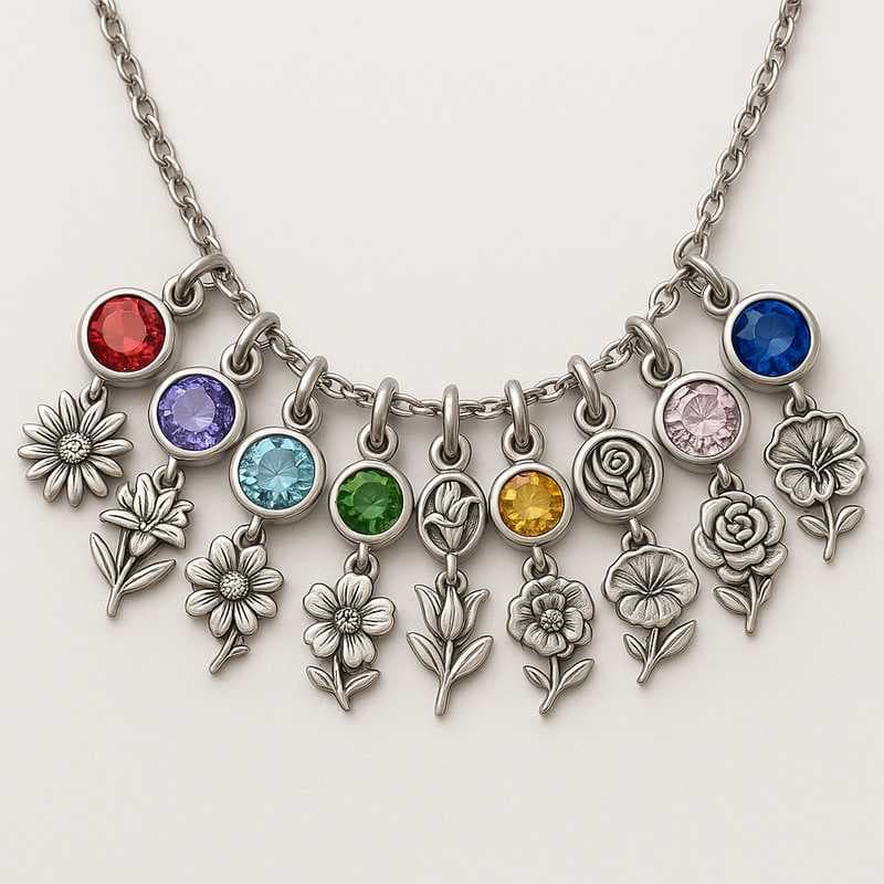 Bespoke Birthstone & Flower Charm Necklaces for Unique Corporate Solutions