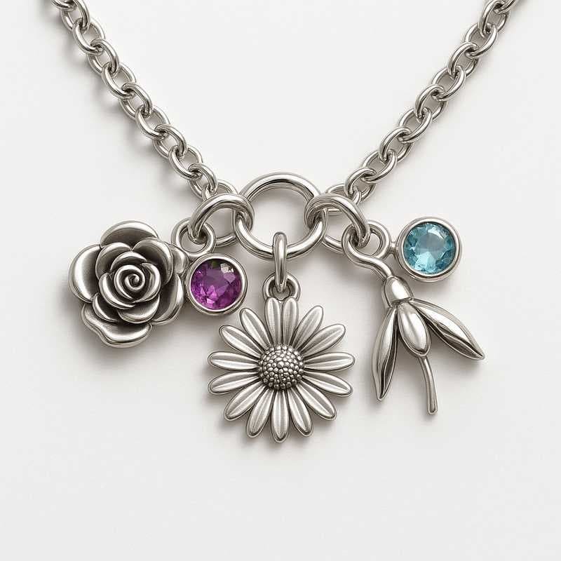 Timeless Blooms & Gems: Seasonal Charm Necklaces for Special Moments