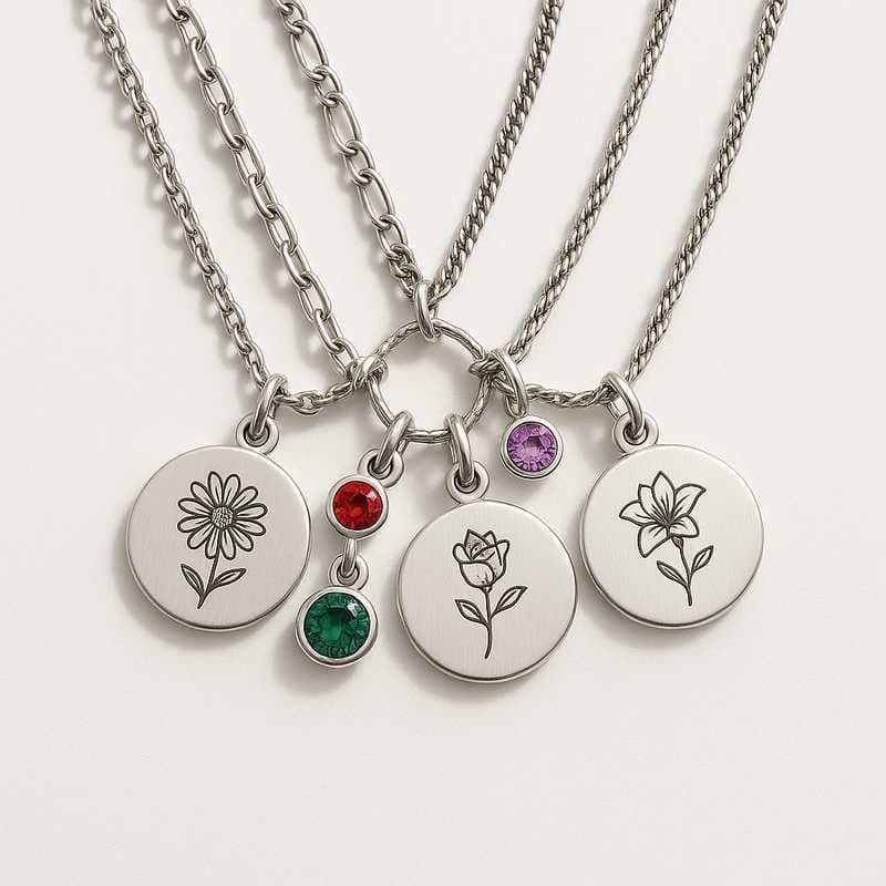 Craft Your Perfect Birthstone & Flower Necklace: Customization Made Easy