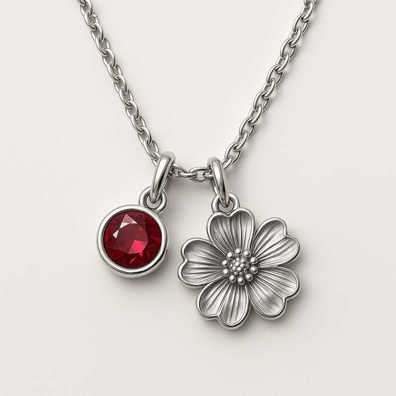 Exclusive Custom Birthstone & Flower Charm Necklaces for B2B Solutions