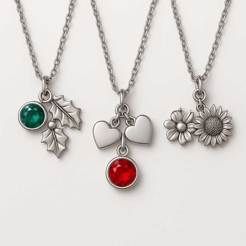 Brillo estacional: Dijes personalizados de piedras de nacimiento y flores charms para cada festividad