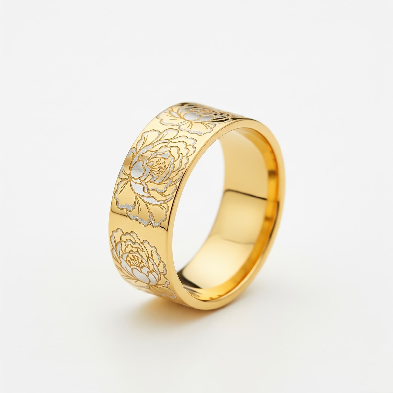 Elegant Dainty Keepsake Flower Ring with 12 Month Birth Design Customized Stainless