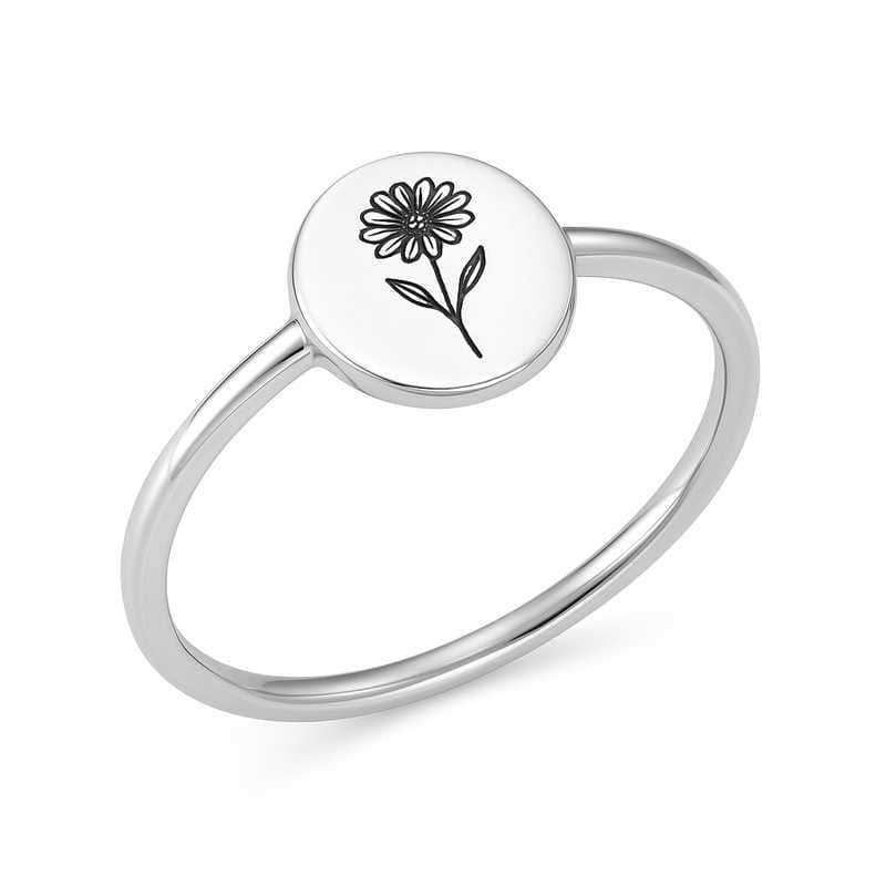 Seasonal Birth Flower Rings: Limited Edition Stainless Steel Jewelry