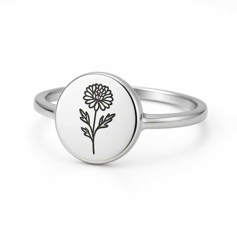 Exclusive Seasonal Birth Flower Rings: Limited-Edition Stainless Steel Designs