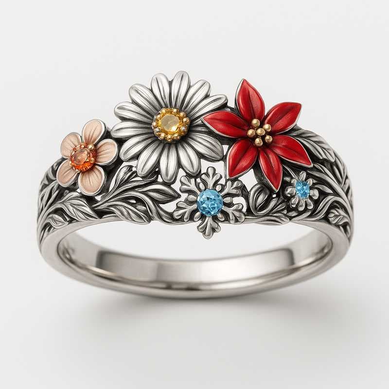 Seasonal & Holiday-Inspired Custom Birth Flower Rings for OEM/ODM