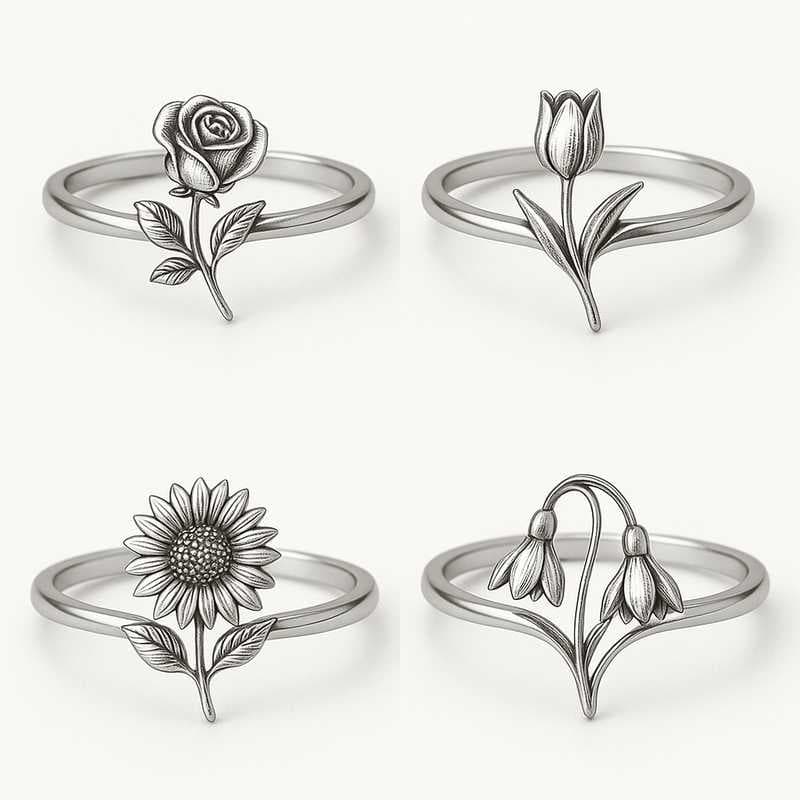 Seasonal & Holiday-Inspired Custom Birth Flower Rings