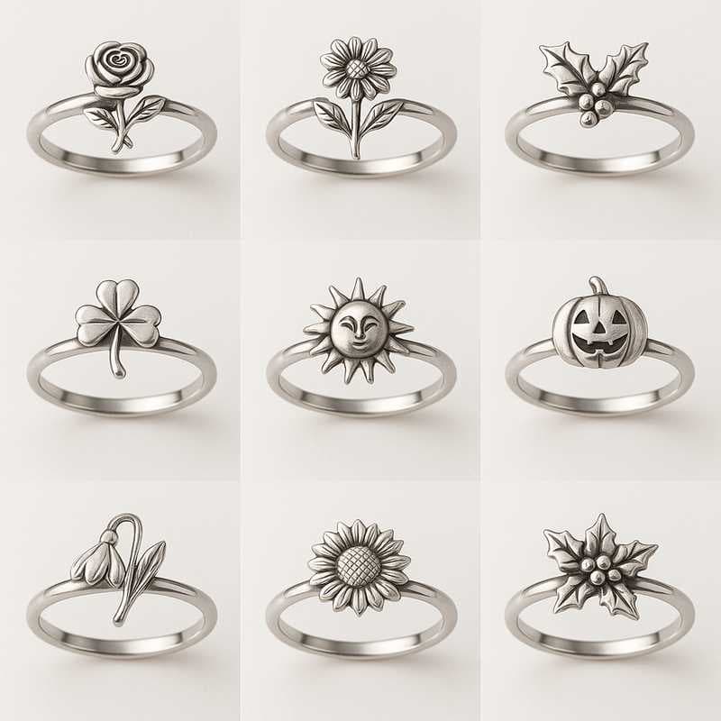 Festive & Seasonal Birth Flower Rings for OEM/ODM Collections