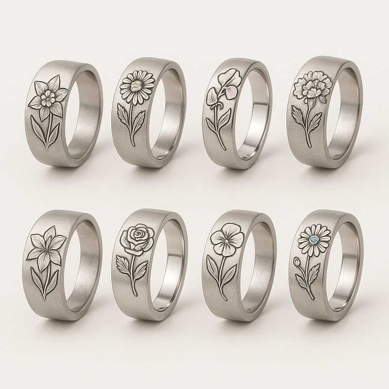 Seasonal Charm: Custom Birth Flower Rings for Every Holiday and Occasion