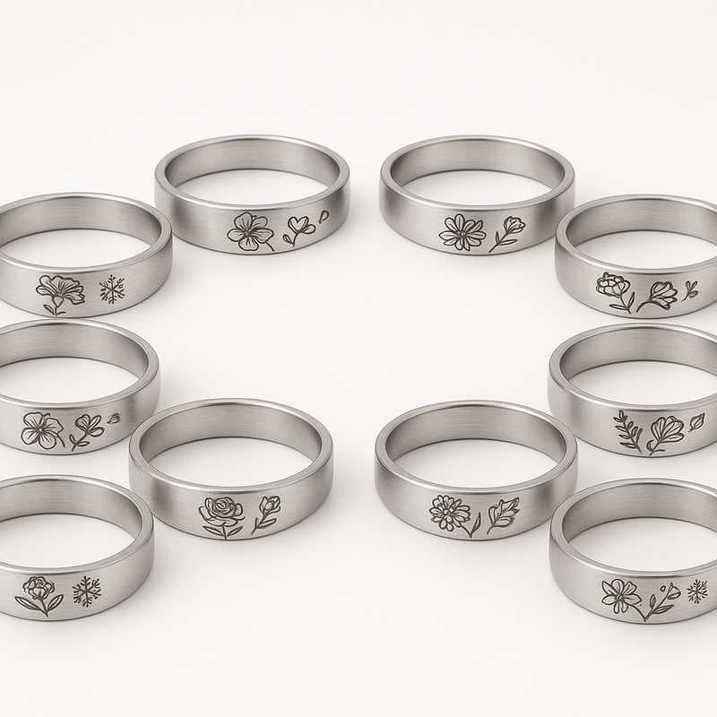 Timeless Blooms, Festive Moments: OEM-Ready Birth Flower Rings