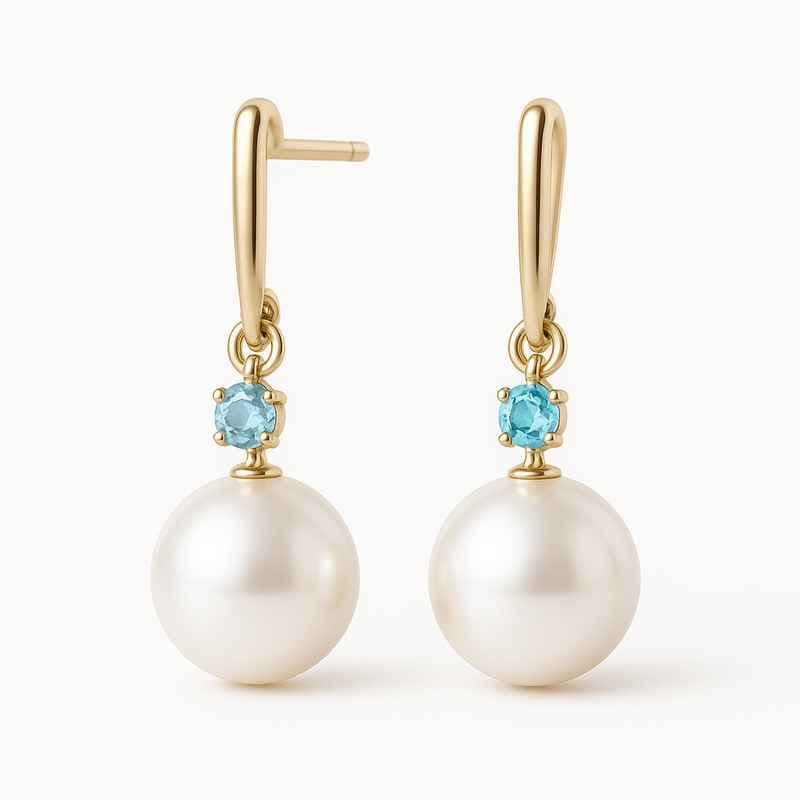 Elegant Minimalist Pearl Earrings with Meaningful Birthstone Charm