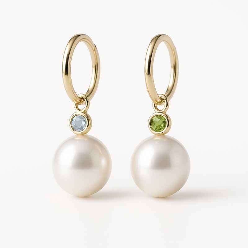 Pendientes de perlas elegantes y minimalistas con un colgante de piedra de nacimiento significativo