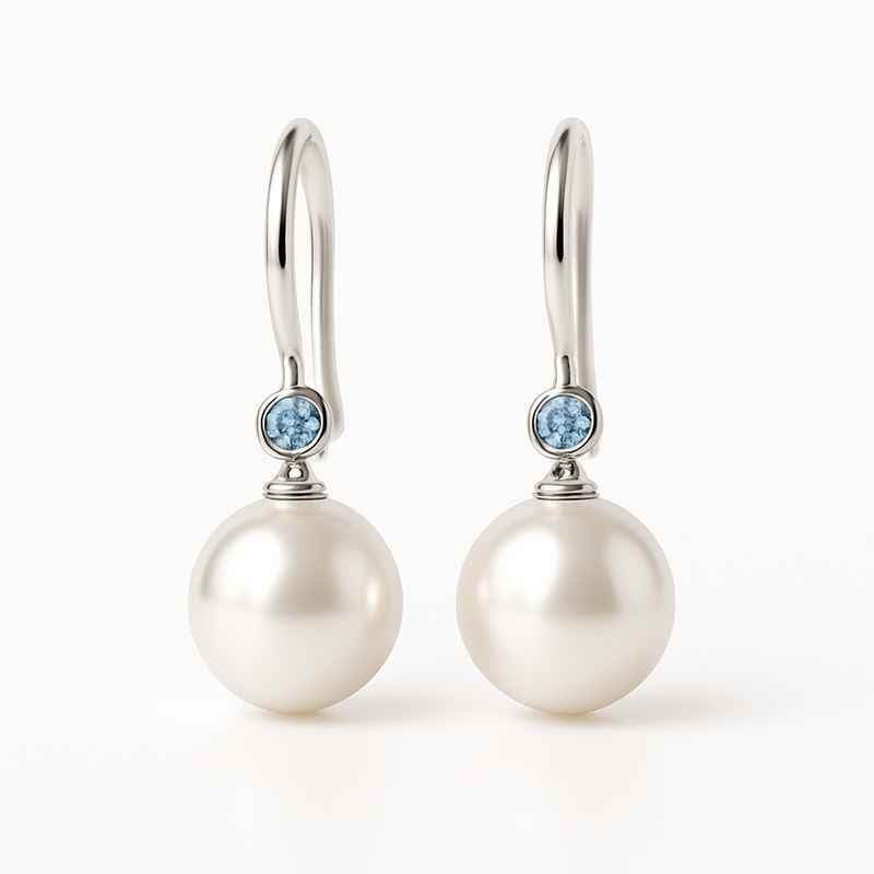 Elegant Minimalist Pearl Earrings with Meaningful Birthstone Charm