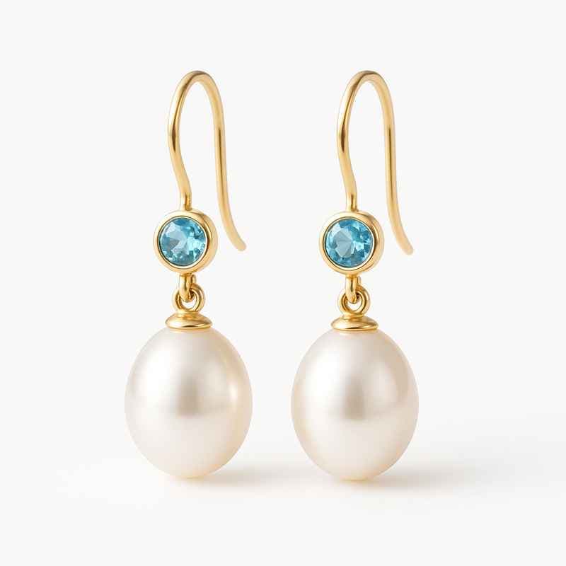 Elegant Minimalist Pearl Earrings with Meaningful Birthstone Charm